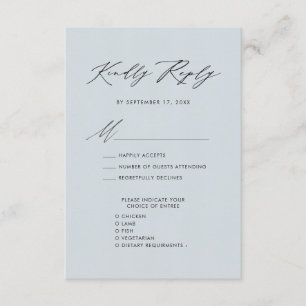 Dusty Blue Elegant Script Minimalistisch Wedding R Begleitkarte