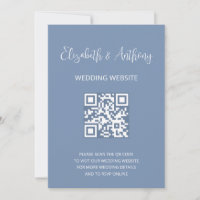 Dusty Blue Elegant Script | QR Code Wedding RSVP