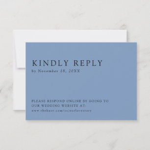 Dusty Blue Elegant Simple & Clean Online RSVP Karte