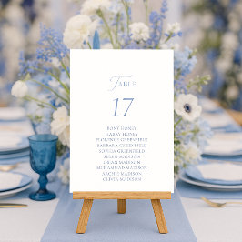 Dusty Blue Elegant Table Seating Card Einladung
