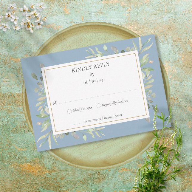 Dusty Blue Elegant UAWG RSVP Karte (Von Creator hochgeladen)