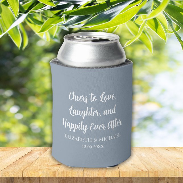 Dusty Blue Elegant Wedding Cheers to Liebe Dosenkühler (Dusty Blue Elegant Wedding Cheers to Love Can Cooler)