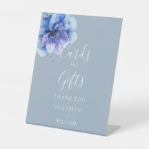 Dusty Blue Elegante Blumenkarten und Geschenke