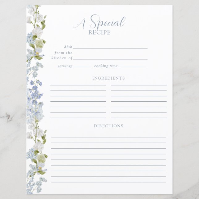 Dusty Blue Elegante Garden Dusche Rezeption (Vorderseite)