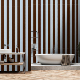 Dusty Blue & Espresso Brown Wide 4 Inch Streifen Tapete