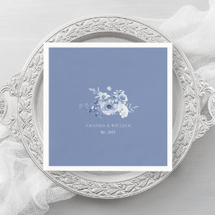 Dusty Blue "Est. 2025" Hochzeit von Napkins Serviette