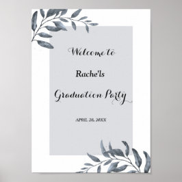 Dusty Blue Eucalyptus Abschluss Poster