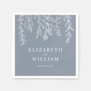Dusty Blue Eucalyptus Blätter Wedding Serviette