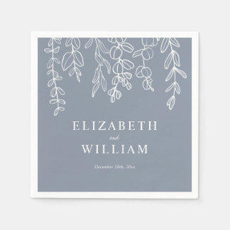 Dusty Blue Eucalyptus Blätter Wedding Serviette
