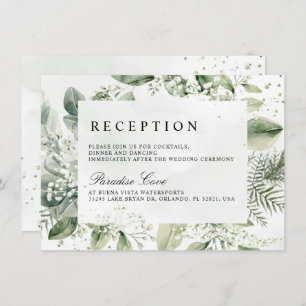 Dusty Blue Eucalyptus Botanical Wedding Reception Einladung
