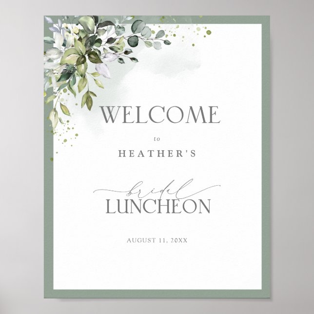 Dusty Blue Eucalyptus Botanisches Mittagessen Will Poster (Vorne)