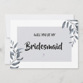 Dusty Blue Eucalyptus Bridesmaid Einladung