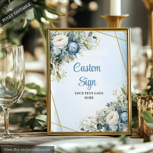 Dusty Blue Eucalyptus DIY Wedding Sign Poster