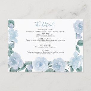 Dusty Blue Eucalyptus Floral Wedding Details Begleitkarte