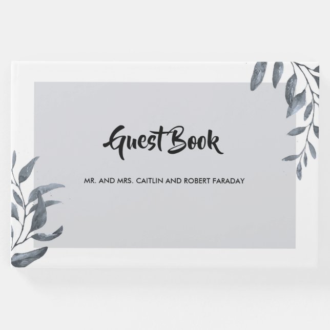 Dusty Blue Eucalyptus Gästebuch (Vorderseite)