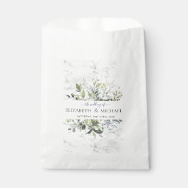 Dusty Blue Eucalyptus Greenery Botanischer Marmor Geschenktütchen