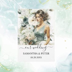 Dusty Blue Eucalyptus Greenery RSVP Karte