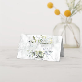 Dusty Blue Eucalyptus Greenery Succulent Platzkarte