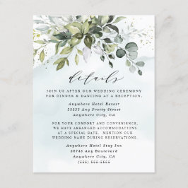 Dusty Blue Eucalyptus Greenery Succulent Wedding Begleitkarte