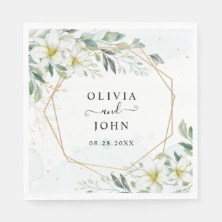 Dusty Blue Eucalyptus Greenery Succulent Wedding Serviette