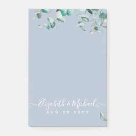 Dusty Blue Eucalyptus Greenery WEDDING Planning Post-it Klebezettel