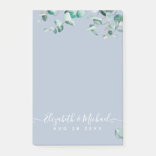 Dusty Blue Eucalyptus Greenery WEDDING Planning Post-it Klebezettel