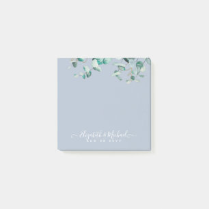 Dusty Blue Eucalyptus Greenery WEDDING Planning Post-it Klebezettel