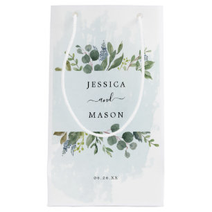 Dusty Blue Eucalyptus Hotel Wedding Gift Bag Kleine Geschenktüte