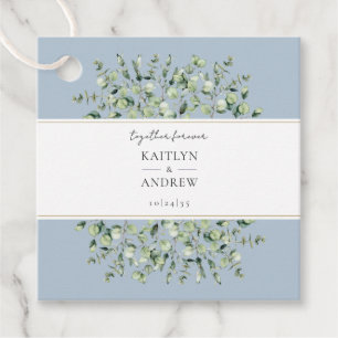 Dusty Blue Eucalyptus Together Forever Wedding Geschenkanhänger