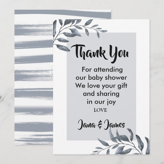 Dusty Blue Eucalyptus vielen Dank Einladung (Vorne/Hinten)