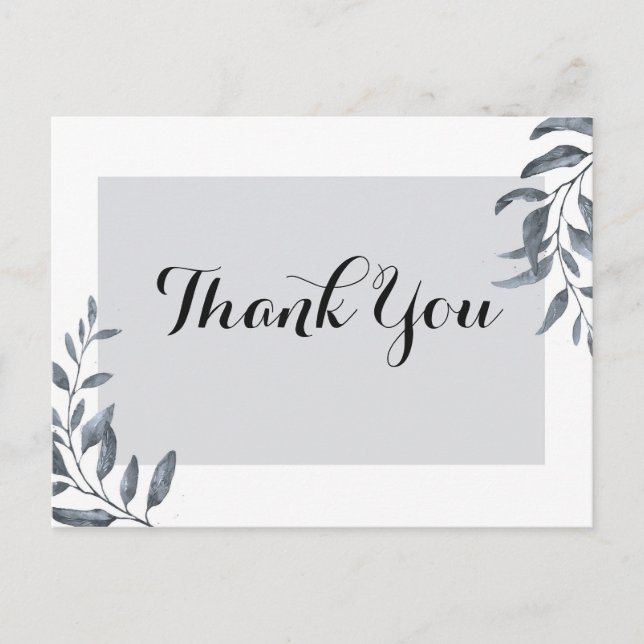 Dusty Blue Eucalyptus Vielen Dank Postkarte (Vorderseite)