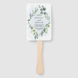 Dusty Blue Eucalyptus Wedding Program Fan Fächer