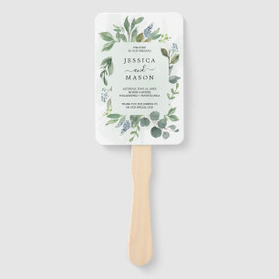 Dusty Blue Eucalyptus Wedding Program Fan Fächer