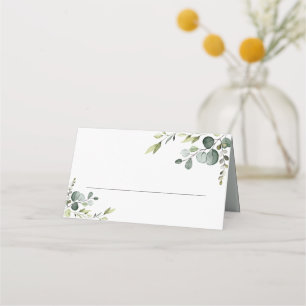 Dusty Blue Eukalyptus Greenery Gedeckte Platzkarte