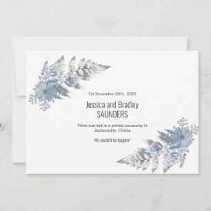 Dusty Blue Fern Leaf Hochzeitsankündigung Ankündigung