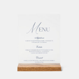 Dusty Blue Fine Art Acrylic Wedding Menu Sign Acrylschild