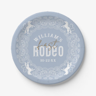 Dusty Blue First Rodeo Birthday Paper Tellers - We Pappteller