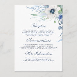 Dusty Blue Flora Wedding Details Guest Information Begleitkarte