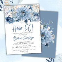 Dusty Blue Floral 50. Hochzeitstag