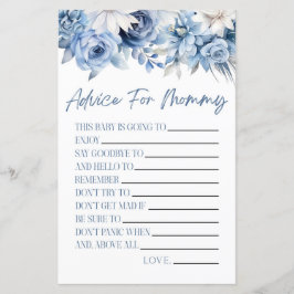 Dusty Blue Floral Advice Baby Shooting Game Activi