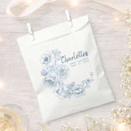Dusty Blue Floral Baby Showbeutel Geschenktütchen