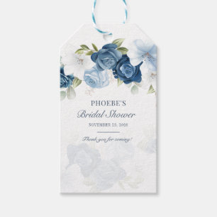 Dusty Blue Floral Bloom Eukalyptus Sukkulent Geschenkanhänger