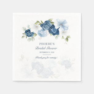 Dusty Blue Floral Bloom Eukalyptus Sukkulent Serviette