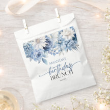 Dusty Blue Floral Blume Geburtstag Brunch Party