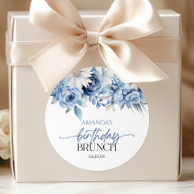 Dusty Blue Floral Blume Geburtstag Brunch Party