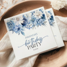 Dusty Blue Floral Blume Geburtstagsparty