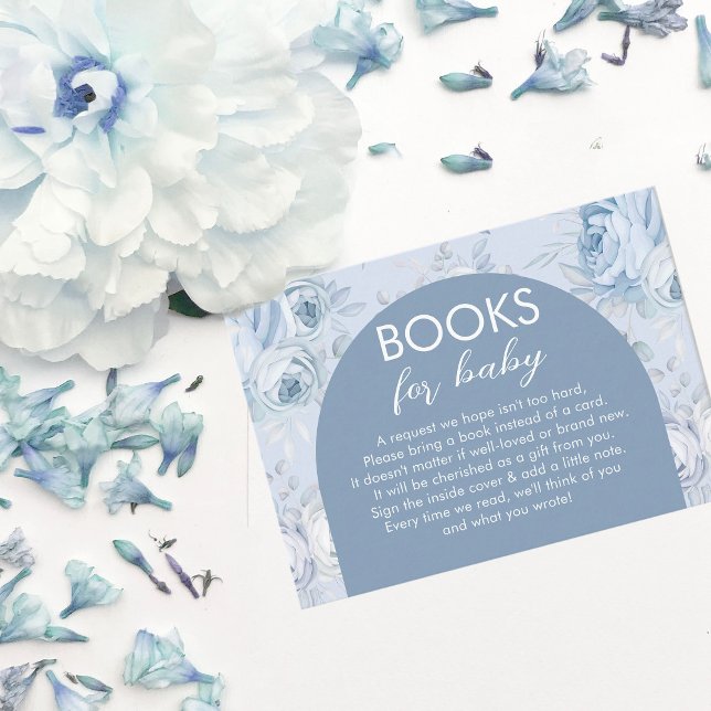 Dusty Blue Floral Books for Baby Begleitkarte (Von Creator hochgeladen)