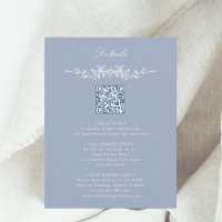 Dusty Blue Floral Border QR Code Hochzeitdetails
