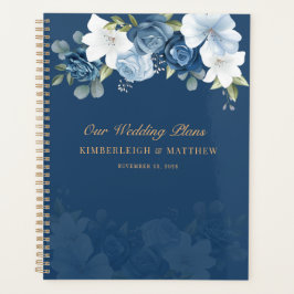 Dusty Blue Floral Botanical Wedding Planer