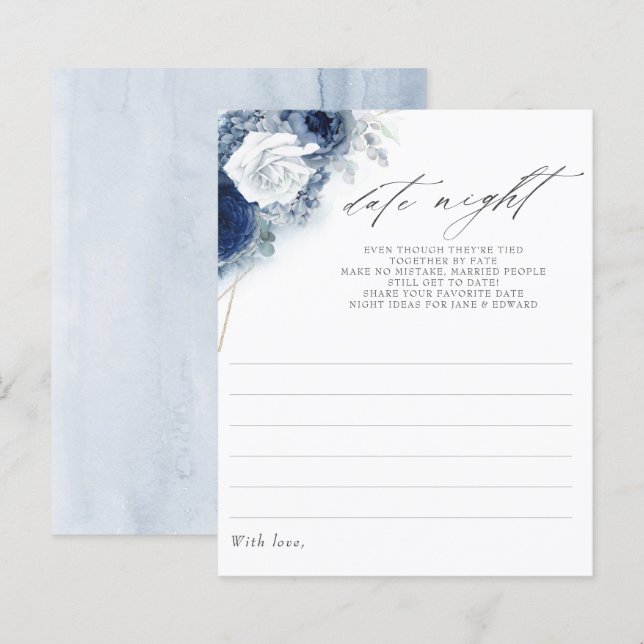Dusty Blue Floral Brautparty (Vorne/Hinten)